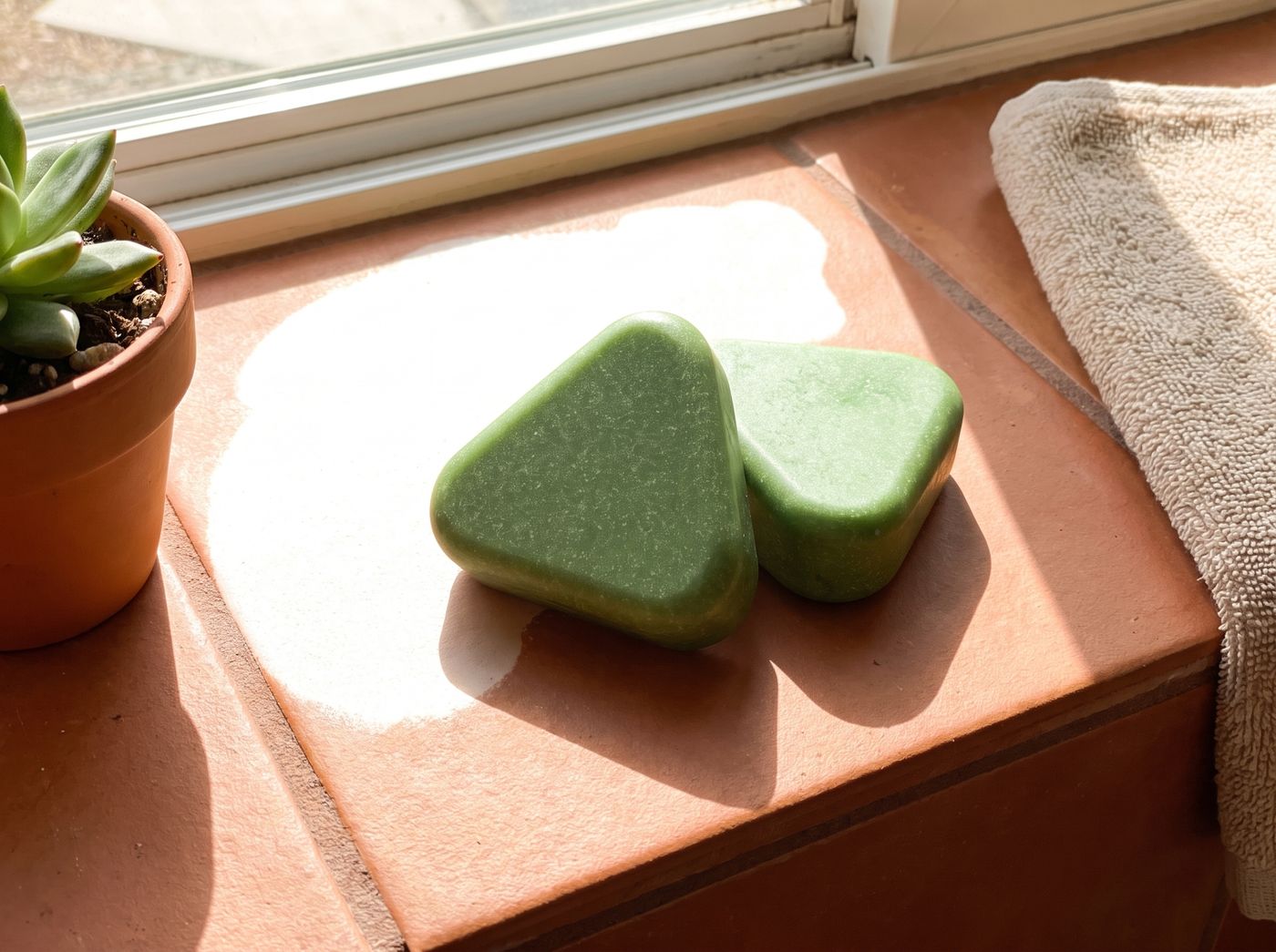 Two glavet bars on a sunny windowsill